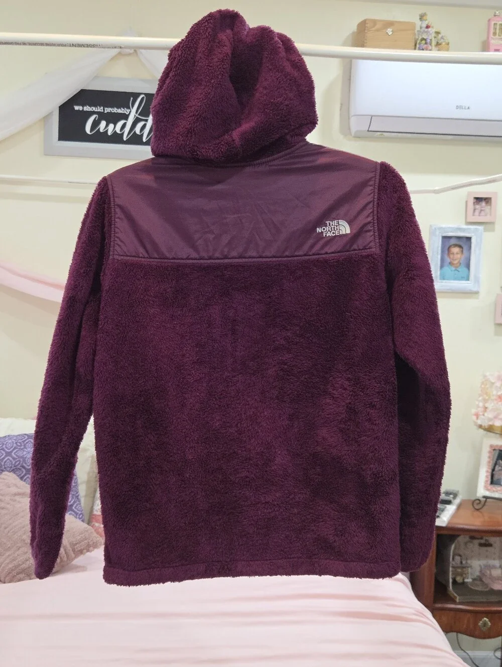 The North Face Girls Full-Zip Oso Plush Hoodie in Plum Girls Size XL/18